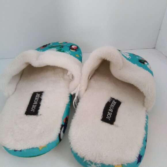 Joe Boxer Xmas Women's  Slippers Color Blue/White Size 11/12 - Picture 8 of 10
